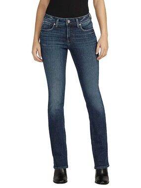 Silver Jeans Elyse Slim Bootcut Jeans Dark Wash Tall 33” Inseam 28